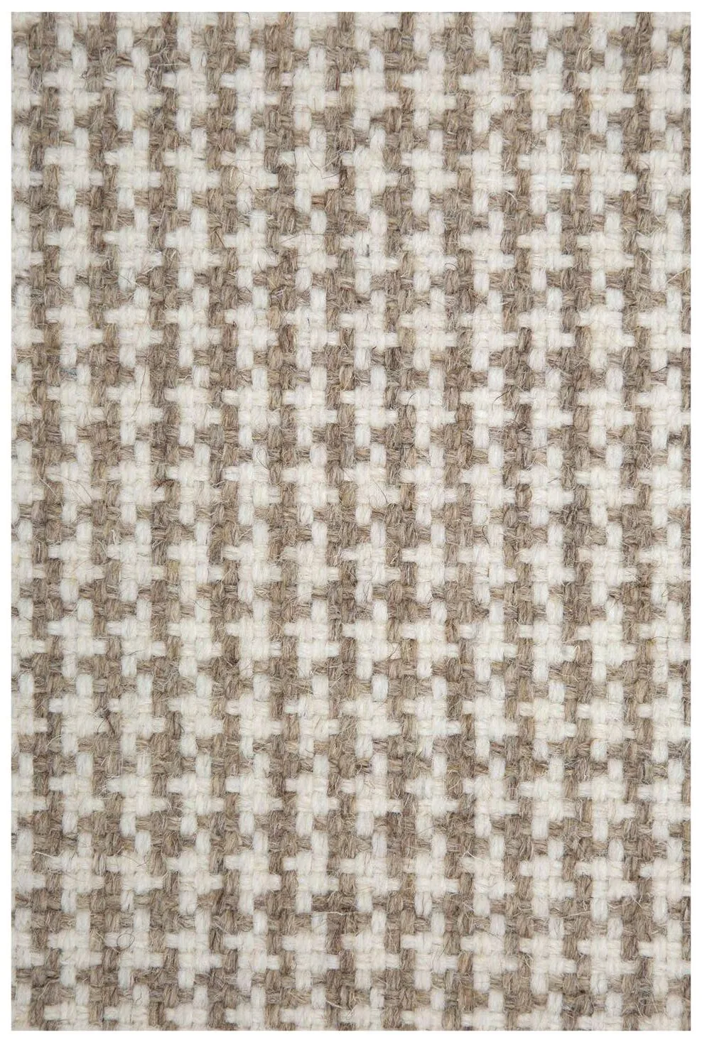 Cream houndstooth flatweave