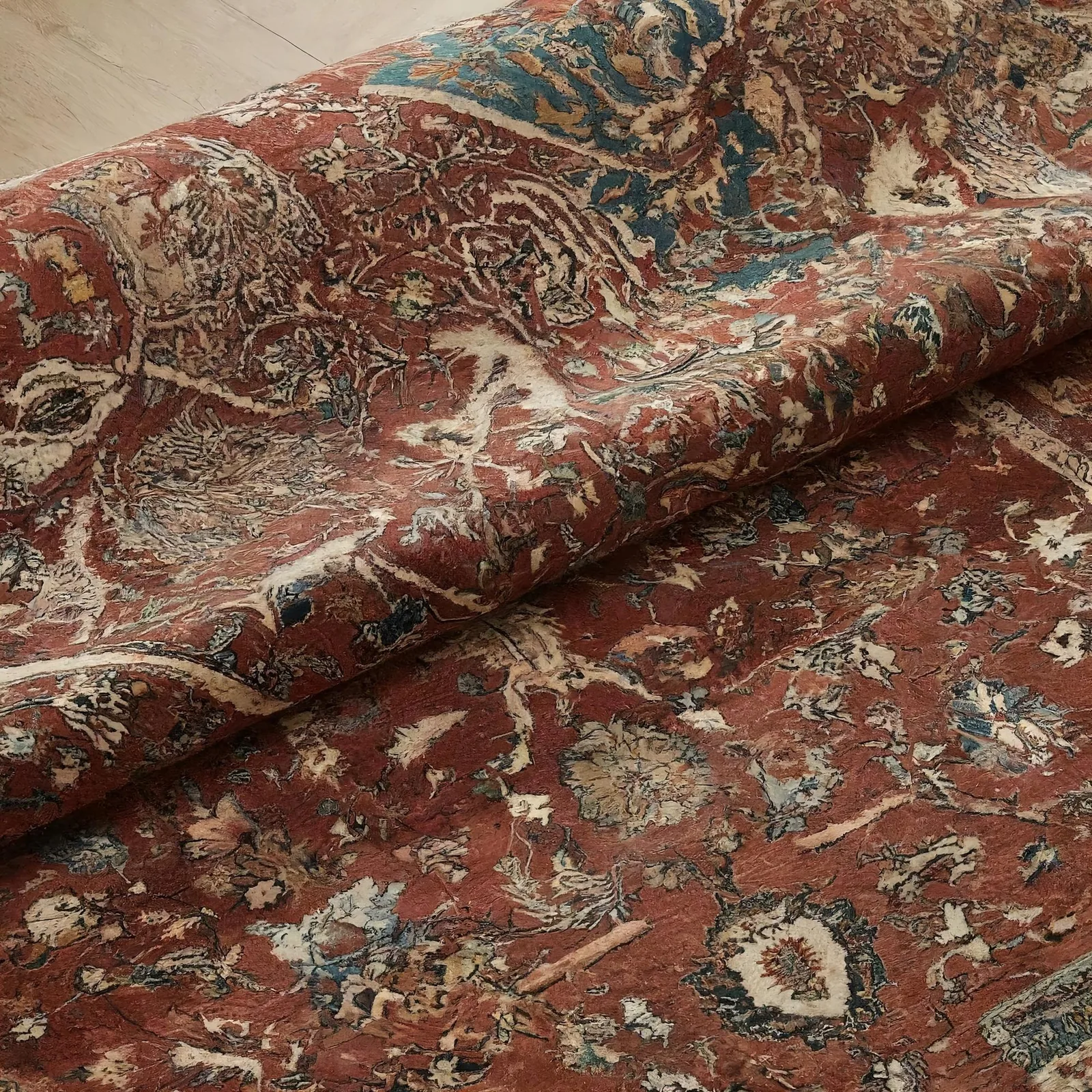 Stack of finished rugs ready for shipment